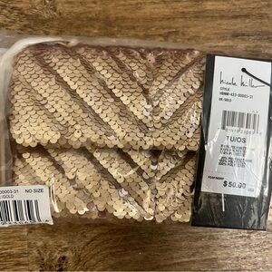 Nicole Miller Gold Sequin Clutch